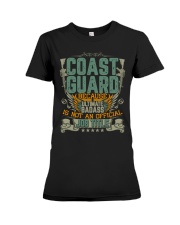 COAST GUARD BECAUSE-ULTIMATE-BADASS Premium Fit Ladies Tee tile
