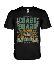 COAST GUARD BECAUSE-ULTIMATE-BADASS V-Neck T-Shirt tile