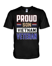 proud son vietnam veteran V-Neck T-Shirt tile