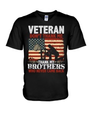 VETERAN DON'T-THANK-ME-THANK-MY-BROTHERS V-Neck T-Shirt tile