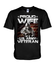 PROUD WIFE OF A US- V-Neck T-Shirt tile