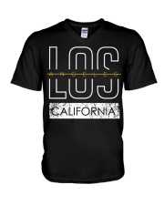 Los angeles typography vintage prinatble V-Neck T-Shirt tile