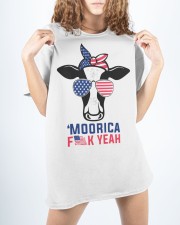 Cow Moorica Fun Yeah Flag Classic T-Shirt custom-t-shirts-classic-lifestyle-front-437