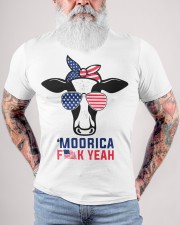 Cow Moorica Fun Yeah Flag Classic T-Shirt custom-t-shirts-classic-lifestyle-front-446