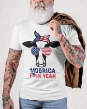 Cow Moorica Fun Yeah Flag Classic T-Shirt custom-t-shirts-classic-lifestyle-front-449