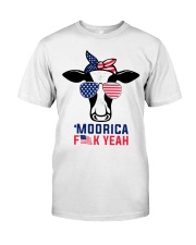 Cow Moorica Fun Yeah Flag Classic T-Shirt front