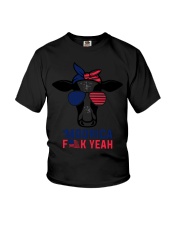 Cow Moorica Fun Yeah Flag Youth T-Shirt tile