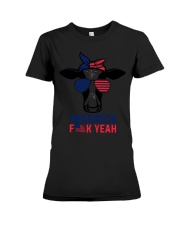 Cow Moorica Fun Yeah Flag Premium Fit Ladies Tee tile