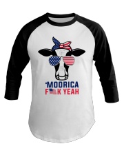 Cow Moorica Fun Yeah Flag Baseball Tee tile