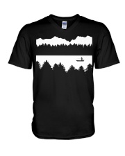 Fisherman In Boat - Love Fishing V-Neck T-Shirt tile