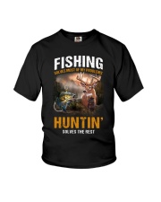 Fishing Solves Most Of My Problem Hunting Solves The Rest - Fishing Gifts Youth T-Shirt tile
