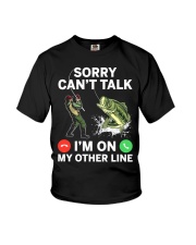 Sorry Can't Talk - I'm On My Other Line - Fishing Gifts Youth T-Shirt tile