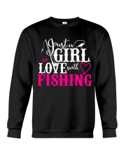 Just A Girl Love In Love With Fishing Crewneck Sweatshirt tile