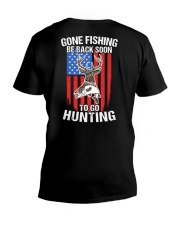 Gone Fishing Be Back Soon To Go Hunting - Fishing Hunting Gifts V-Neck T-Shirt tile