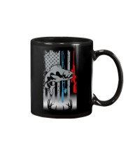 Antler Rifle Fish Rod Flag - Love Hunting Fishing Mug tile