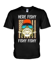 Here Fishy Fishy - Love Fishing V-Neck T-Shirt tile