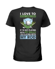 I Love To Golf And Fish - Love Fishing Golfing Ladies T-Shirt tile