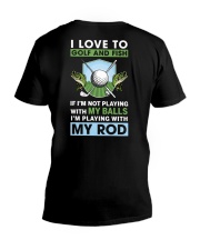 I Love To Golf And Fish - Love Fishing Golfing V-Neck T-Shirt tile