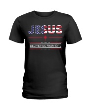 Jesus - Deliver Us From Evil Ladies T-Shirt tile