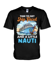 Time To Get Ship Faced And A Nauti - Love Cruise V-Neck T-Shirt tile