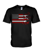 Hunting Fishing Flag - Love Fishing Hunting V-Neck T-Shirt tile