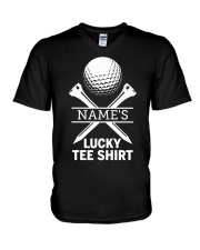 Lucky Tee Shirt Custom - Love Golf V-Neck T-Shirt tile