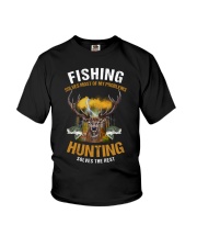 Fishing Solves Most Of My Problems Hunting Solves The Rest - Love Fishing Hunting Youth T-Shirt tile