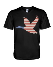 Duck Hunting American Flag - Love Duck Hunting V-Neck T-Shirt tile