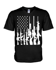 Gun Flag - Love Gun V-Neck T-Shirt tile