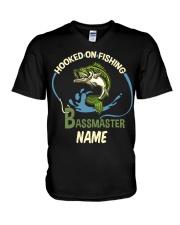 Hooked On Fishing - Bass Master - Fishing Hunting Gifts V-Neck T-Shirt tile