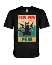 Pew Pew Cat - Love Gun V-Neck T-Shirt tile
