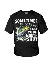 Sometimes It Pays To Keep Your Mouth Shut - Fishing Gifts Youth T-Shirt tile
