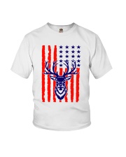 Patriotic Deer Head Flag - Hunting Lover Youth T-Shirt tile