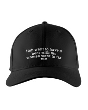 Fish Want To Have A Beer With Me - Women Want To Fix Me - Fishing Gifts Embroidered Hat front