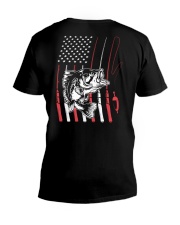 Bass Fishing Flag - Love Fishing V-Neck T-Shirt tile