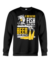 I Rescue Fish From Water And Beer From Bottle - Love Fishing Crewneck Sweatshirt tile
