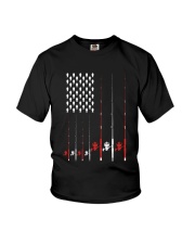 Fishing Rod Fish Flag Youth T-Shirt tile