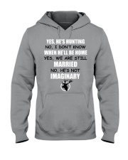 Yes He's Hunting - No I Don't Know - Funny Hunting Hooded Sweatshirt tile