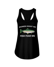 Woman Want Me - Fish Fear Me - Love Fishing Ladies Flowy Tank tile