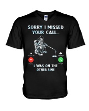 Sorry I Missed Your Call I Was On The Other Line - Love Fishing V-Neck T-Shirt tile