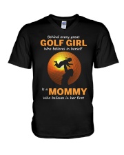 Behind Every Great Golf Girl Believes In Herself V-Neck T-Shirt tile