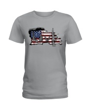 Love Gun Icon Flag - Gun Lover Ladies T-Shirt tile