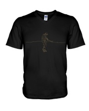 Men Golf Continuous Line Drawing - Love Golf V-Neck T-Shirt tile