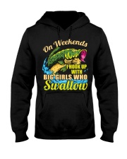 On Weekends I Hook Up With Big Girls - Love Fishing Hooded Sweatshirt tile
