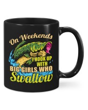 On Weekends I Hook Up With Big Girls - Love Fishing Mugs tile