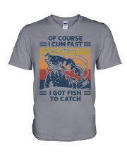 Of Course I Cum Fast - I Got Fish To Catch V-Neck T-Shirt tile