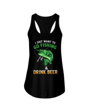 Just Want To Go Fishing And Drink Beer Ladies Flowy Tank tile