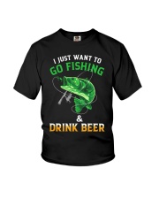 Just Want To Go Fishing And Drink Beer Youth T-Shirt tile
