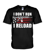 I Don't Run I Reload - Love Gun V-Neck T-Shirt tile