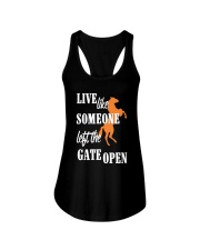 Live Like Some Left The Gate Open - Love Horse Ladies Flowy Tank tile